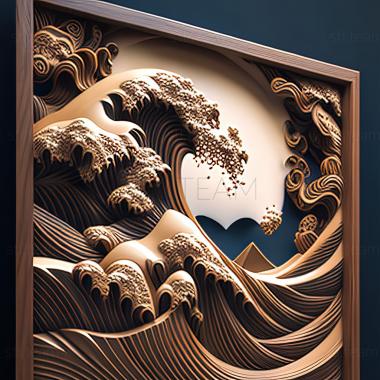 3D model st great wave (STL)